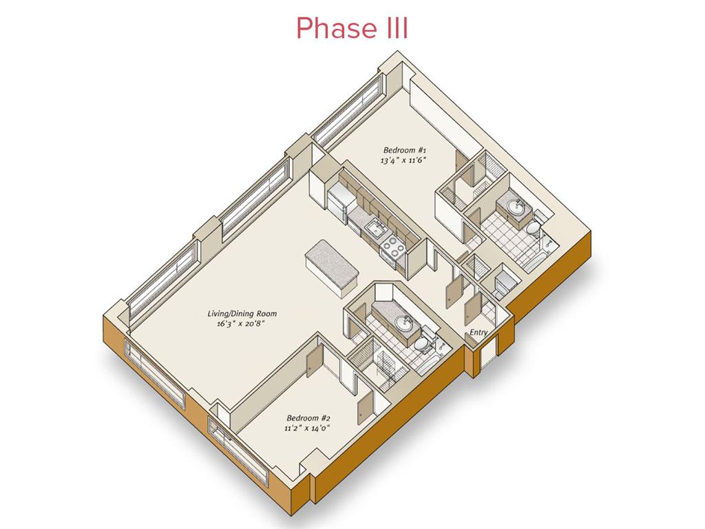 2 beds |  2 baths |  "apartment"
