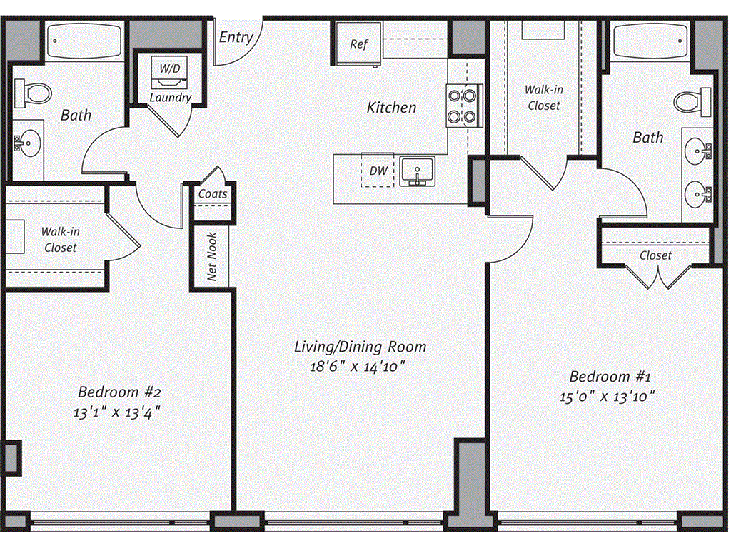 2 beds |  2 baths |  "apartment"