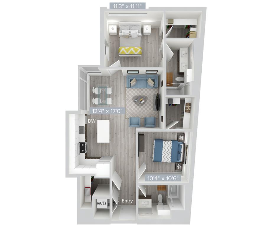 2 beds |  2 baths |  "apartment"