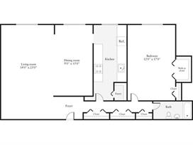 700 Sq Ft Apartment Floor Plan 1 Bedroom