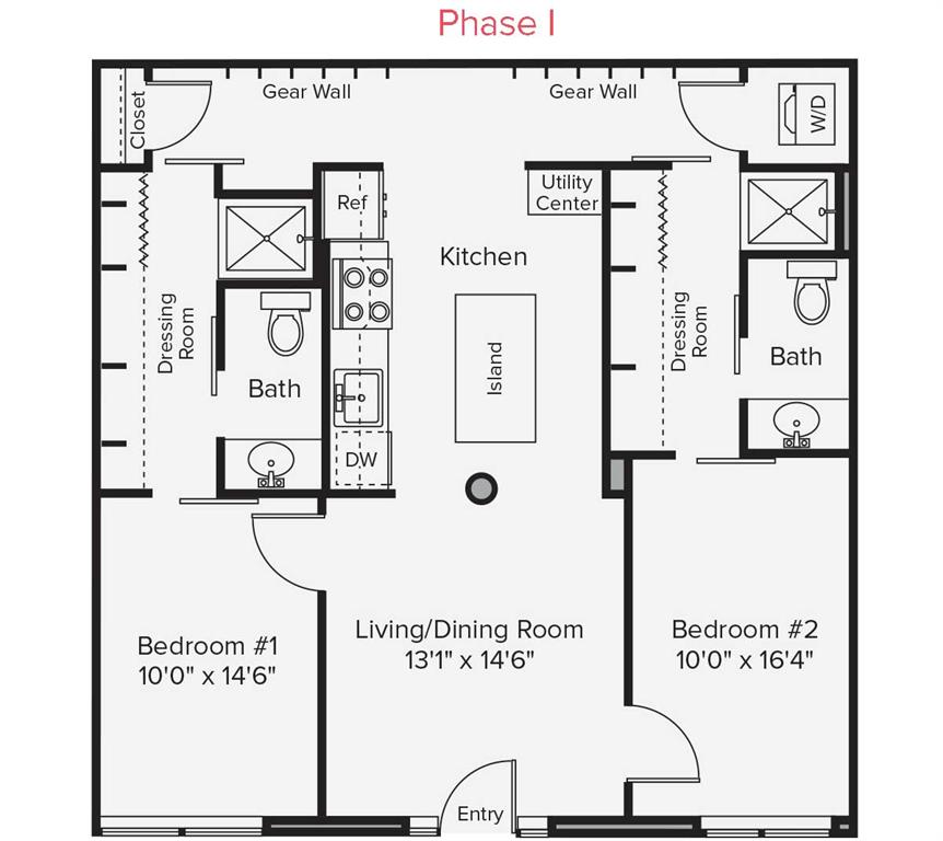 B1V-1214sqft floor plan