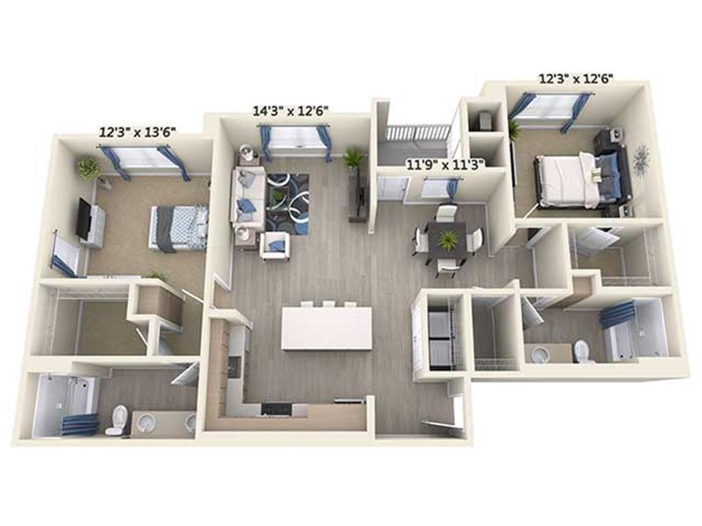 B4-1261sq floor plan