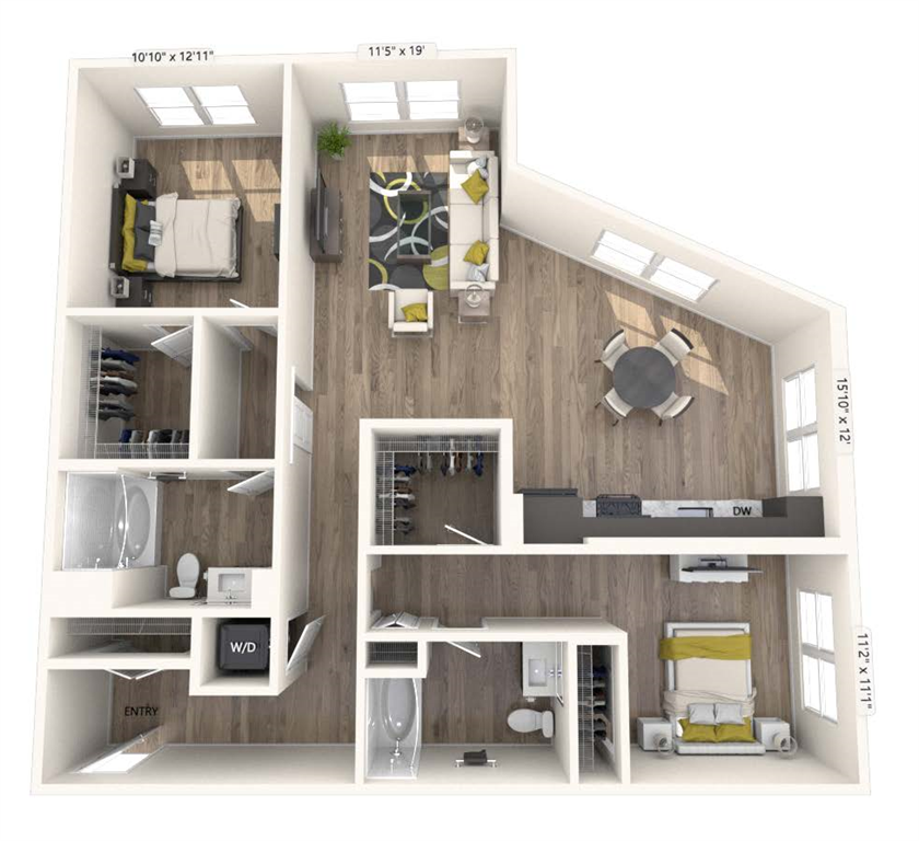 B11-Upgrade-1365sf floor plan