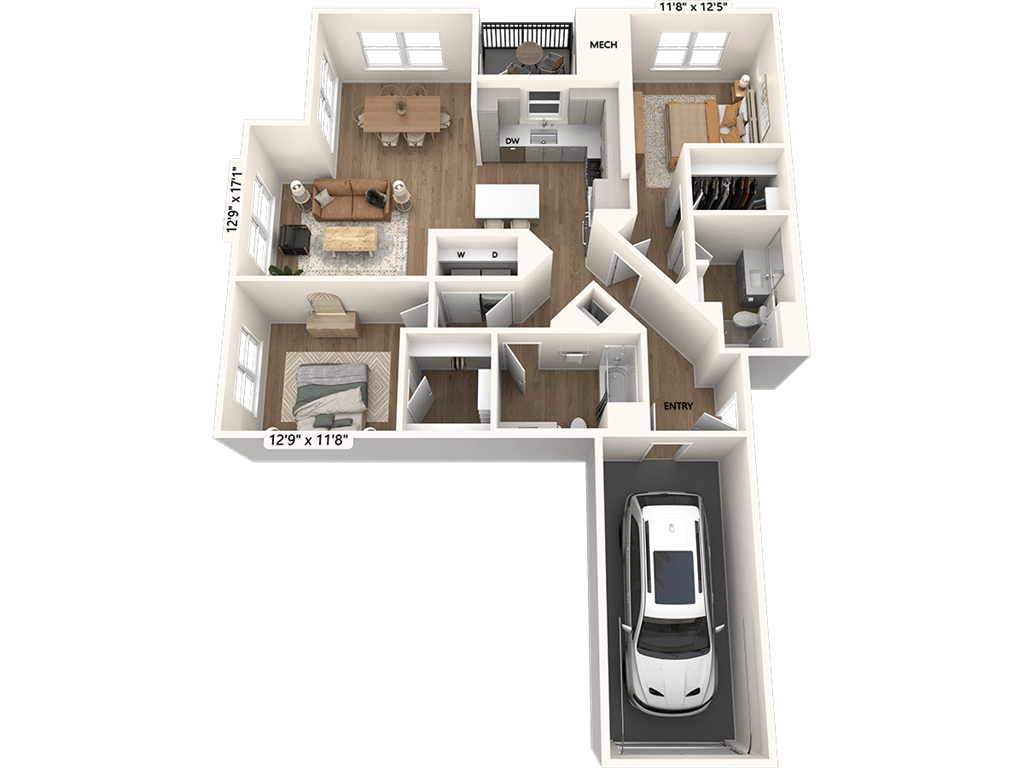 B2-Direct Garage-1293-Scheme III floor plan