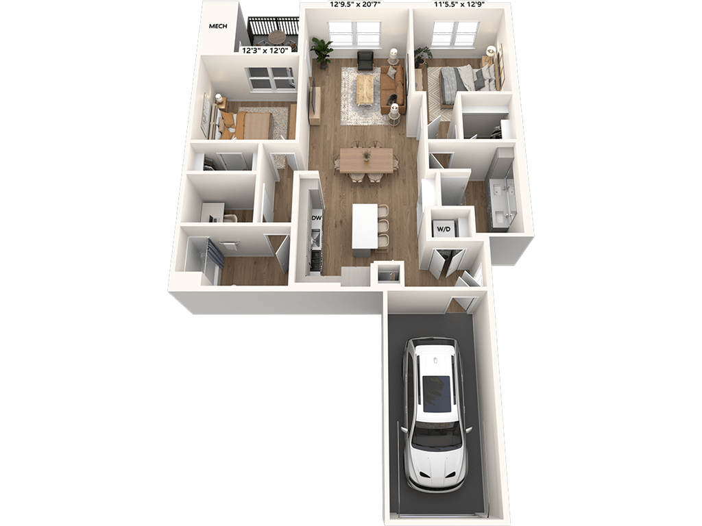 B3 Den-Direct Garage-1238-Scheme III floor plan