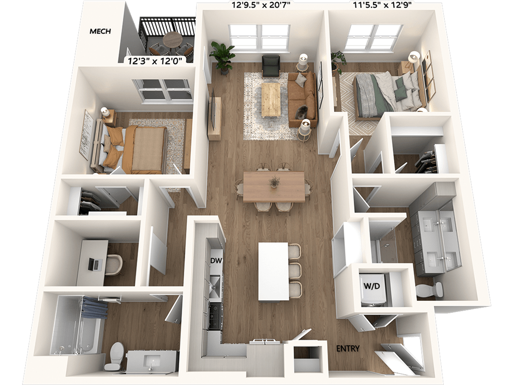B3 Den-1238-Scheme III floor plan