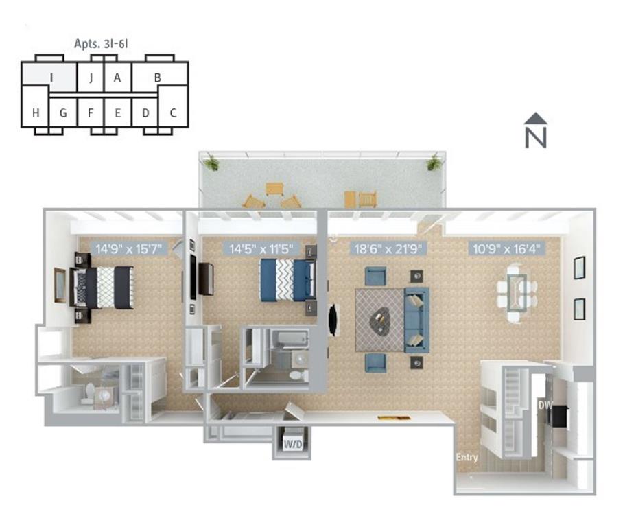 B9-1400SF-3I-6I-Classic floor plan