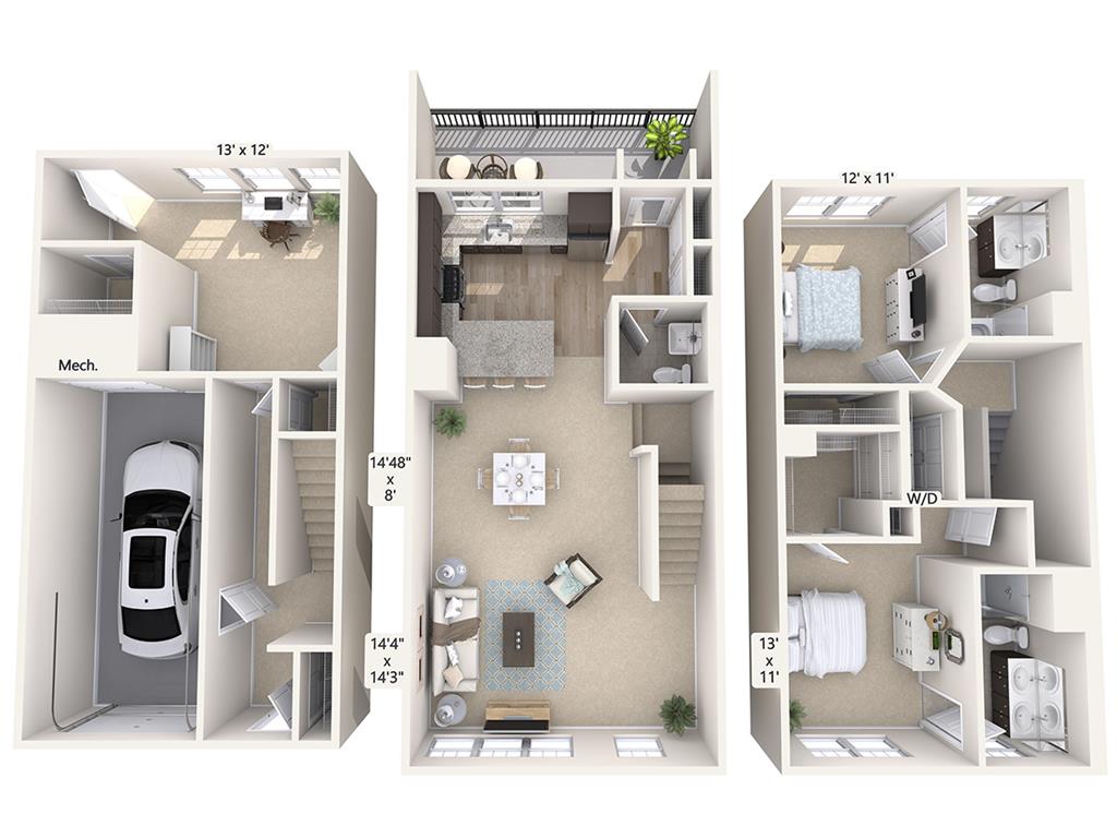 B1T-1748sq-Stainless-den with windows floor plan