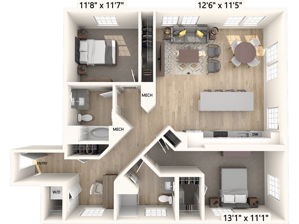 B16-No balcony floor plan