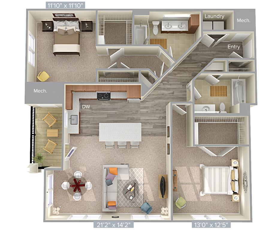 B2-2-1415sq floor plan