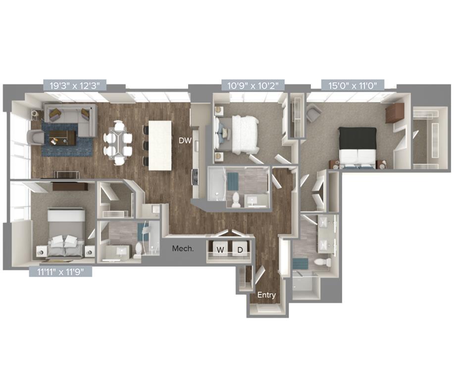 C1-1512sf-U floor plan