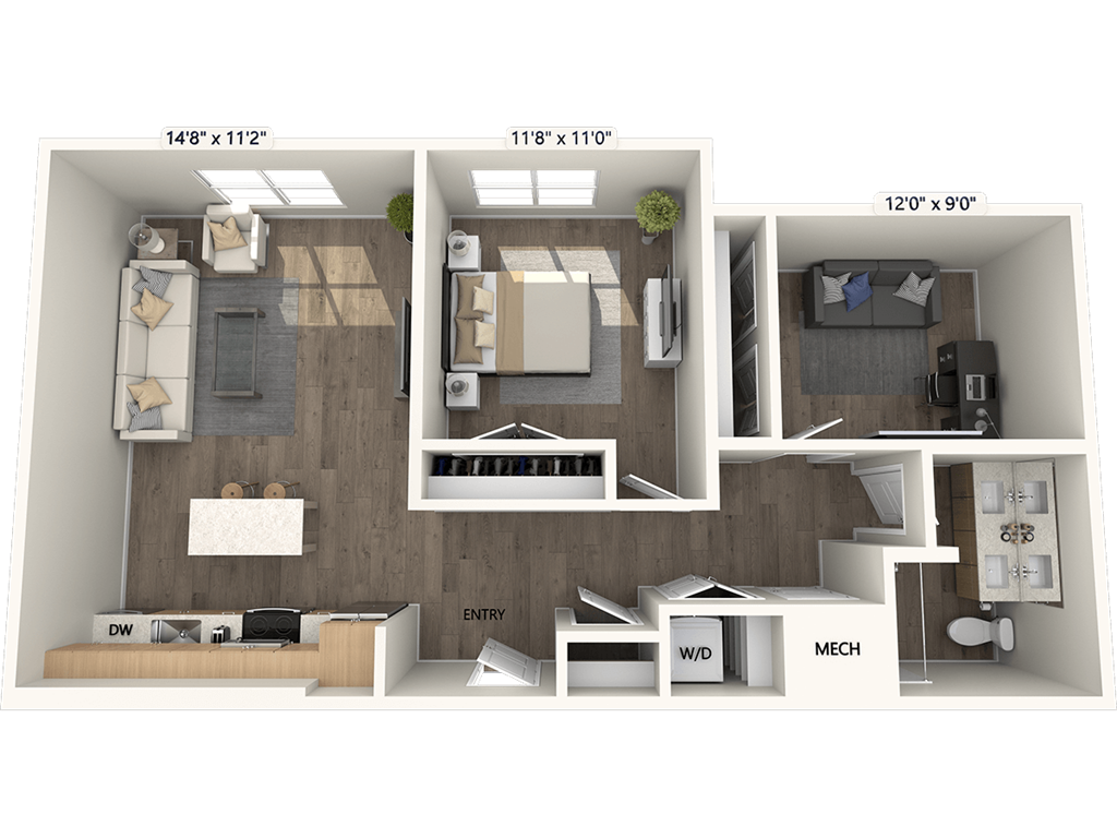 A1D-895sf-FinishIII floor plan