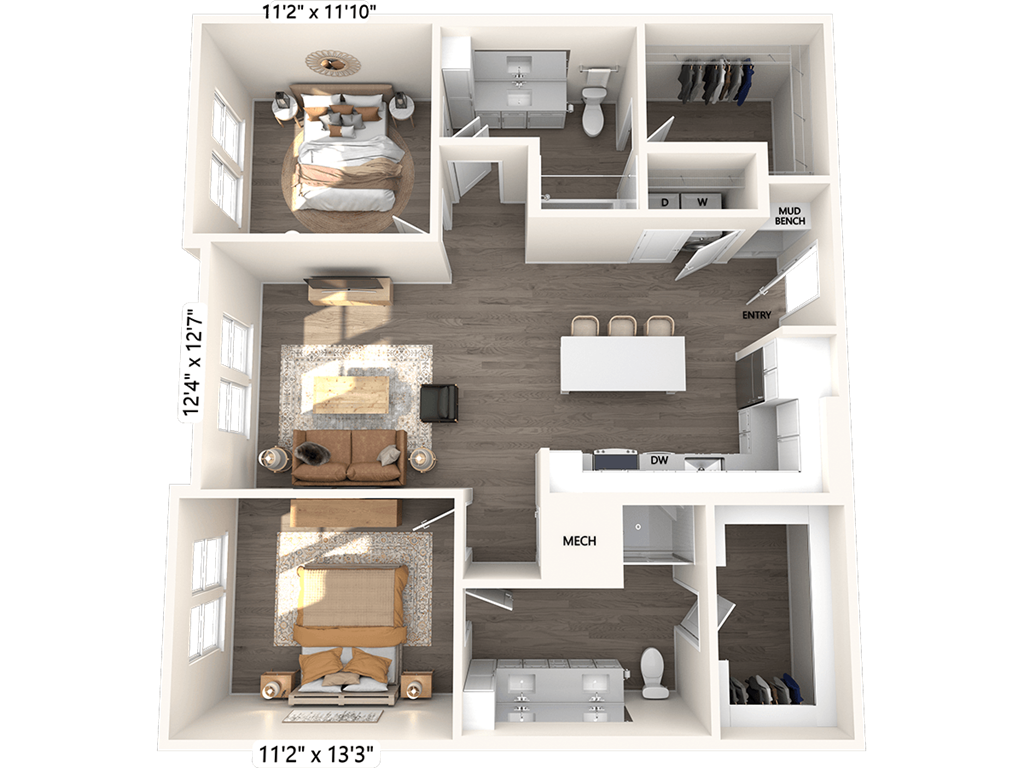 B1-1175sf-124-524 floor plan