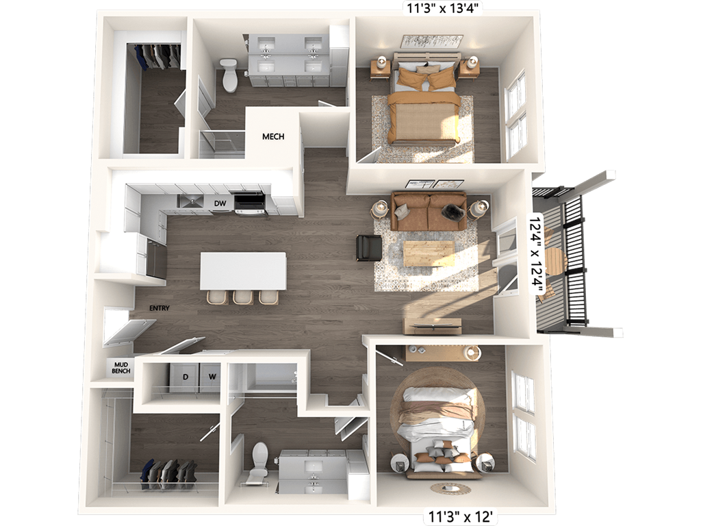 B1-1175sf-208-409 floor plan