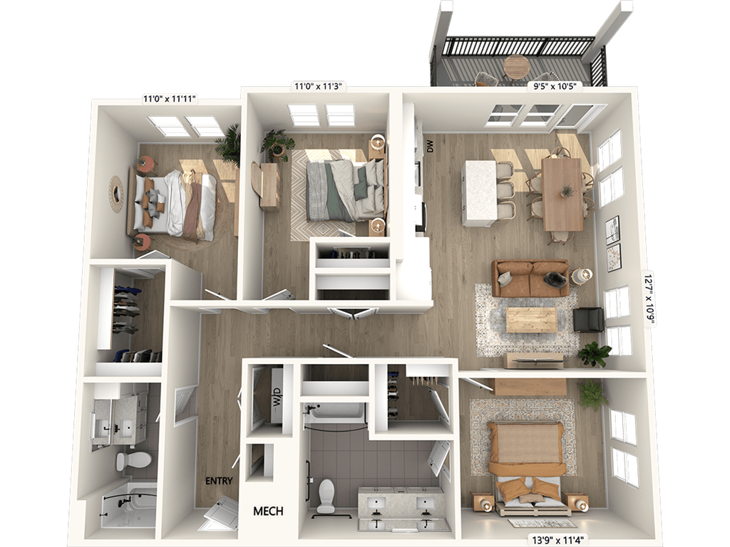 CF2-HC-1420sf-Upgrade floor plan
