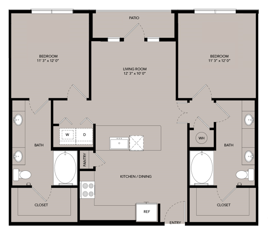 B1-1080sf floor plan