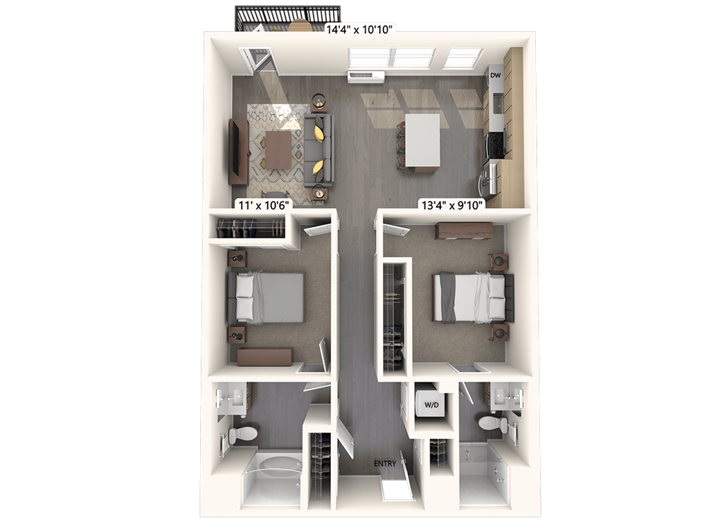 BM10-Balcony-1100sf-DCII floor plan